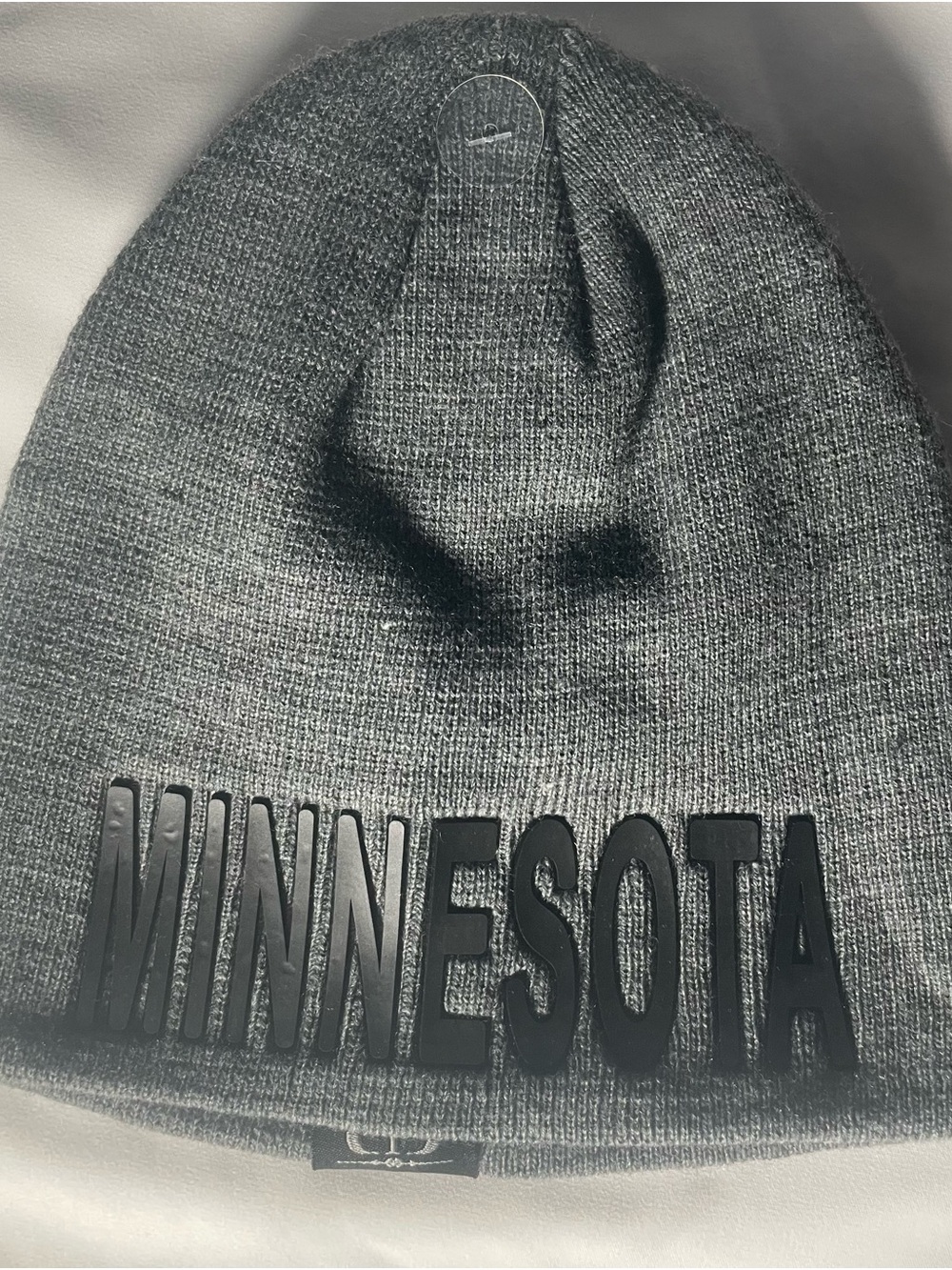 Robin Ruth Gray Knit Beanie with MINNESOTA Raised‎ Lettering